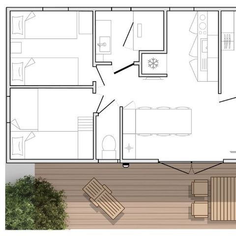 MOBILHEIM 6 Personen - Mobilheim Mahana 6 Personen 3 Zimmer 33m²