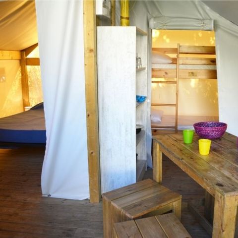 Bungalowtent 4 personen - Bung Junior 4 personen 2 slaapkamers 17m² zonder sanitair