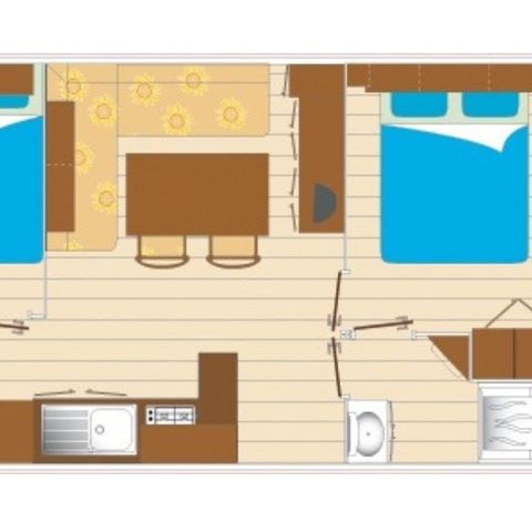 MOBILHOME 6 personnes - Mobil-home Evasion 6 personnes 2 chambres 28m² 