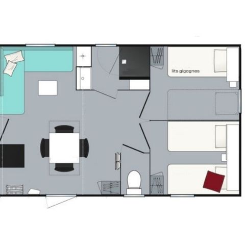 MOBILHOME 8 personas - Loisir+ 3 habitaciones 34m² (34m²)