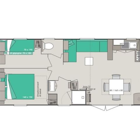 MOBILHOME 8 personnes - Mobil-home Confort 8 personnes 4 chambres 37m²