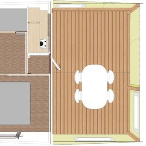 MOBILHEIM 4 Personen - Cottage Toilé 21m² - ohne Sanitäranlagen