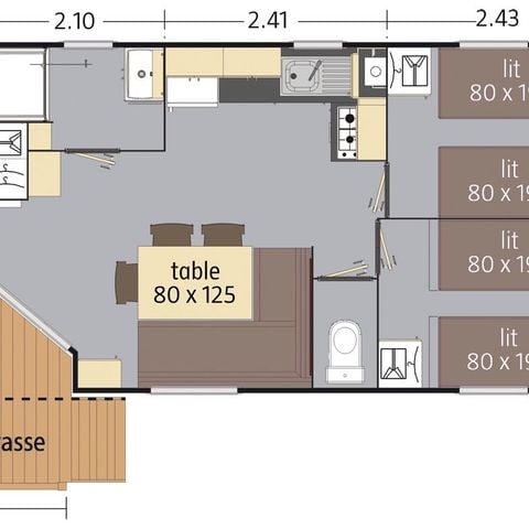 CASA MOBILE 6 persone - Casa mobile Ciela Confort Compact - 3 camere da letto