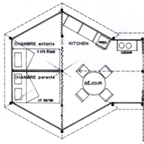 TENTE 4 personnes - Tipi - moins de 7 nuits (sanitaires communs du camping)