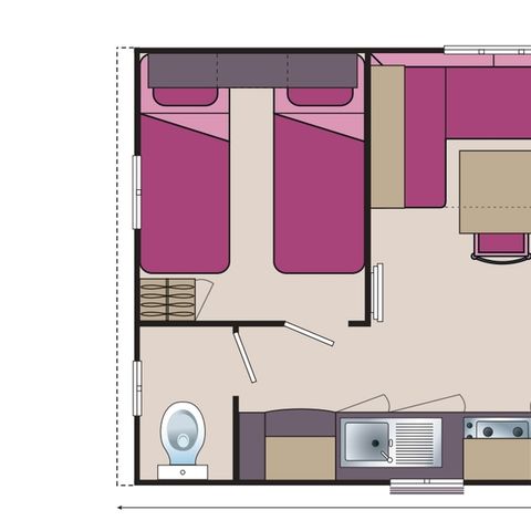 Mobilheim 4 Personen - Comfort Compact - 2 Zimmer