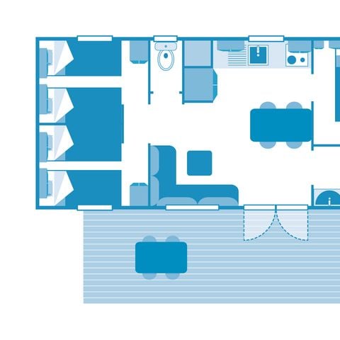 MOBILHOME 6 personnes - COTTAGE 6p 3ch ****