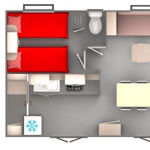 MOBILHOME 4 personas - Cocoon Standard 28m² - 2 habitaciones + Terraza con Parasol