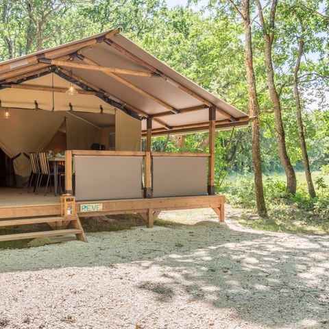 TENTE TOILE ET BOIS 4 personnes - Lodge Pinède 2 chambres