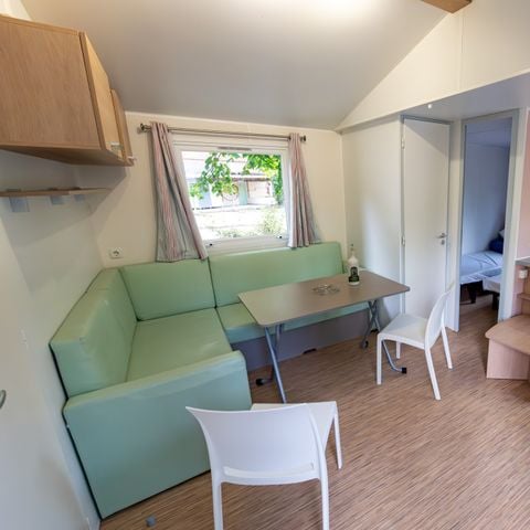 MOBILHOME 6 personnes - Premium Riviera 28m² proximité rivière- 2 chambres + Terrasse avec parasol 