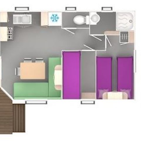 MOBILHOME 6 personas - Mobile home (3 hab/6 pers) LOFT 33 FAMILY