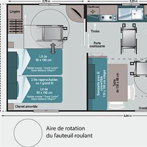 MOBILHOME 6 personnes - PMR