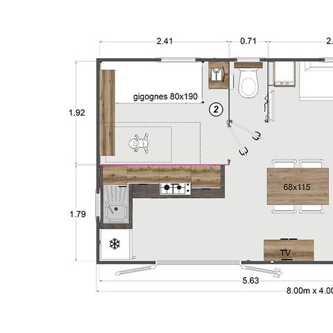 MOBILHOME 4 personas - La Réserve, Mobil home 2 habitaciones - 4 pers