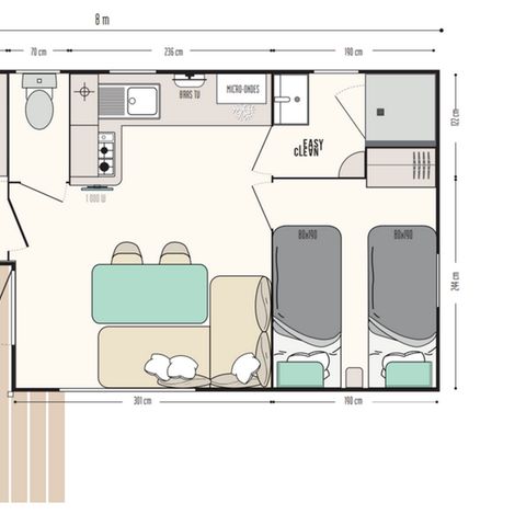 MOBILHEIM 4 Personen - Mobilheim Loggia 2 Zi.