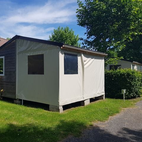 Bungalow 5 personen - Canvas cottage 21 m² / 2 slaapkamers - overdekt terras (zonder eigen badkamer)