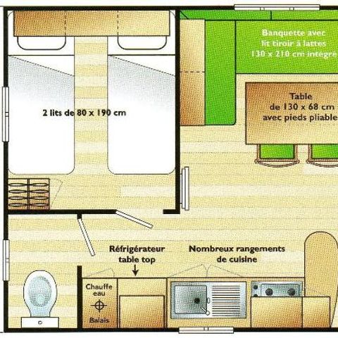 MOBILHOME 4 personas - 28 m2 - 4 personas