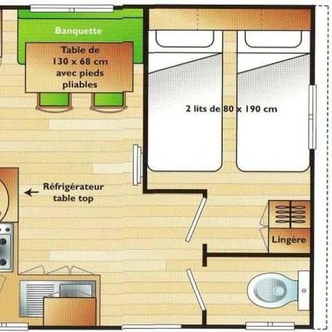 MOBILHOME 4 personas - 24m2 - dos camas