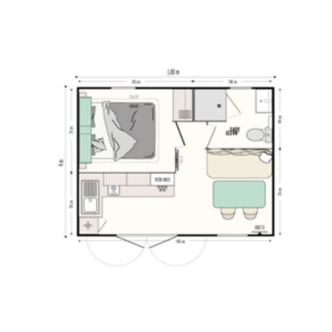 CASA MOBILE 4 persone - IRIS - 1 camera da letto - Recente - 20m² - 1.5m