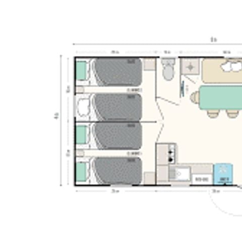 MOBILHOME 6 personas - CASA MÓVIL RECIENTE - 3 habitaciones con aire acondicionado y TV - 30m² - Francia