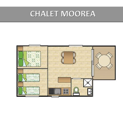 CHALET 5 Personen - Classic Pavilion - Klimaanlage - TV