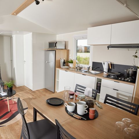 MOBILHOME 6 personnes - Green HomeFlower Premium 35m² (3ch - 6pers.) + Terrasse semi-couverte + TV + LV