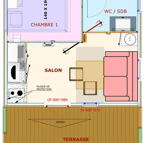 CHALET 2 personas - Confort - 16m² - 1 habitación