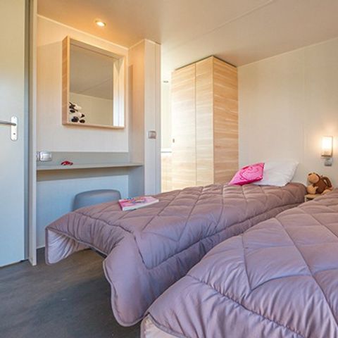 Stacaravan 4 personen - Stacaravan | Ultimate | 2 slaapkamers | 4 pers | Verhoogd terras | 2 badkamers | Airconditioning | TV