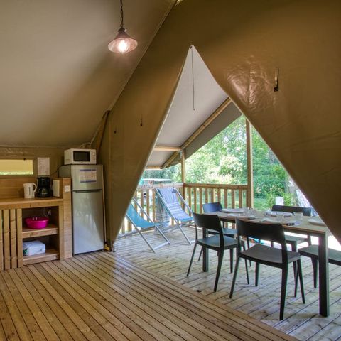 Safaritent 5 personen - Lodge Wood 23m² - 2 kamers