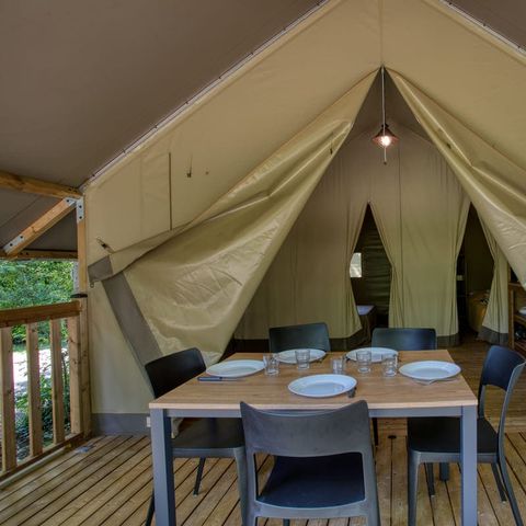 Safaritent 5 personen - Lodge Wood 23m² - 2 kamers