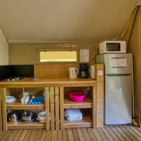 Safaritent 5 personen - Lodge Wood 23m² - 2 kamers