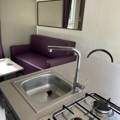 Mobilheim 2 Personen - Mobilheim Confort 20 m² (1 Zimmer) überdachte Terrasse + TV