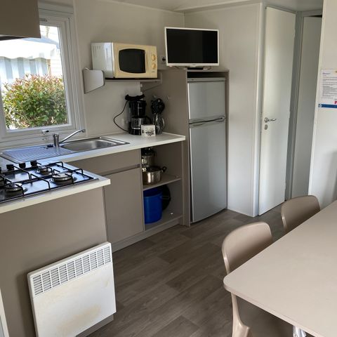 Mobilheim 4 Personen - Mobilheim Standard 25m² (2 Zimmer) überdachte Terrasse + TV