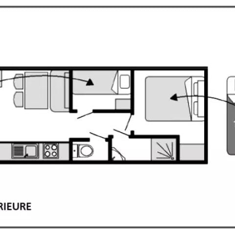 HÉBERGEMENT INSOLITE 4 personnes - Roulotte ESSENTIEL 3 Pièces 4 Personnes + TV