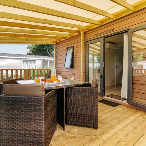 MOBILHEIM 6 Personen - Mobilheim | Premium | 3 Zi. | 6 Pers. | Erhöhte Terrasse