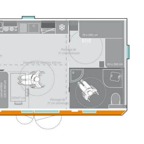 MOBILHOME 4 personas - Mobile home PMR 2 habitaciones 4 personas