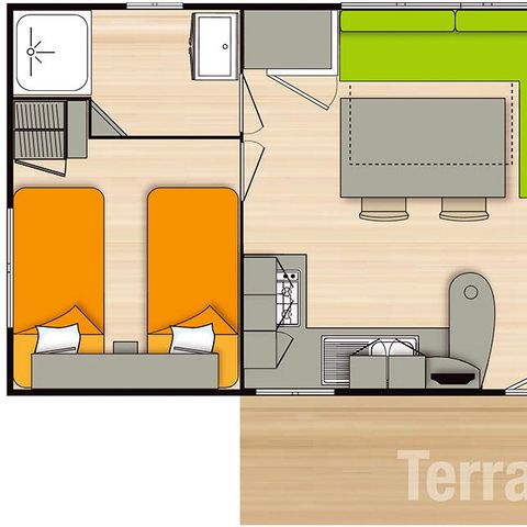 MOBILHOME 6 personas - Confort 3 Habitaciones 4/6 plazas,