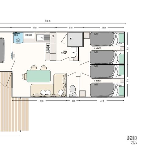 MOBILHOME 6 personnes - Mobil home COSY 3 - 28m²