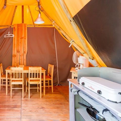 CANVAS AND WOOD TENT 4 people - TIPI Without sanitary facilities