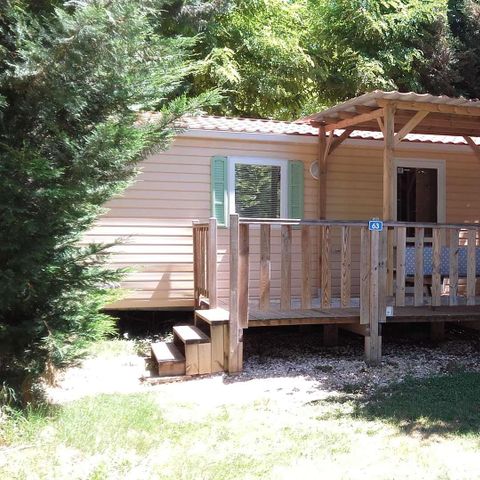 MOBILHOME 6 personnes - Résidence mobile Noyers avec terrasse bois semi-couverte 5/6 pers + TV-TNT + CLIM