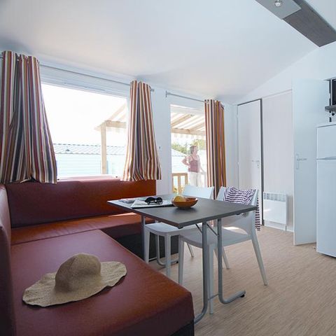 MOBILHEIM 4 Personen - 'Evasion Confort Eco' 29m² + 2 Schlafzimmer + halbüberdachte Terrasse 13.5m²