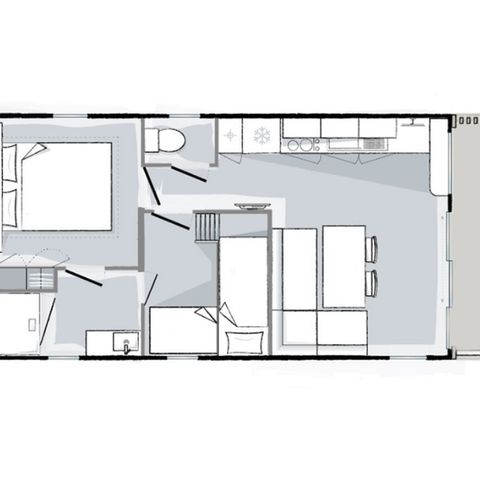 MOBILHOME 4 personas - Mahana 4 personas 2 dormitorios 28m², 2 baños