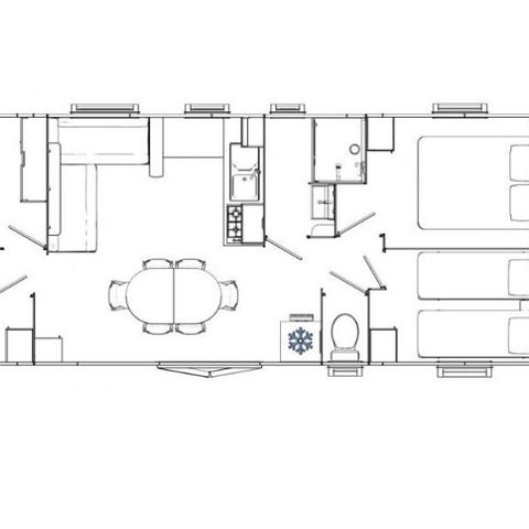 MOBILHOME 8 personas - Confort 8 personas 4 habitaciones 40m² 40m² Confort 8 personas 4 habitaciones 40m² Confort 8 personas 4 habitaciones 40m² Confort