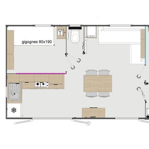 MOBILHOME 6 personnes - Evasion+ 6 personnes 2 chambres 30m²