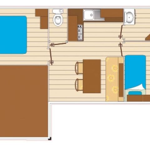 MOBILHOME 7 personnes - Evasion 7 personnes 2 chambres 28m² 