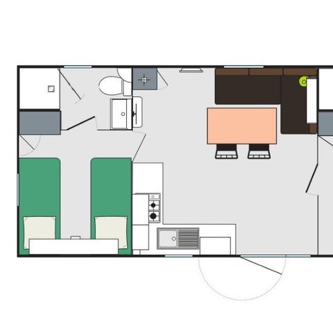 CASA MOBILE 6 persone - Evasion+ 6 persone 2 camere da letto 2 bagni