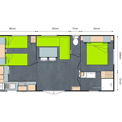 MOBILHOME 4 personas - GRAN CONFORT 2CH