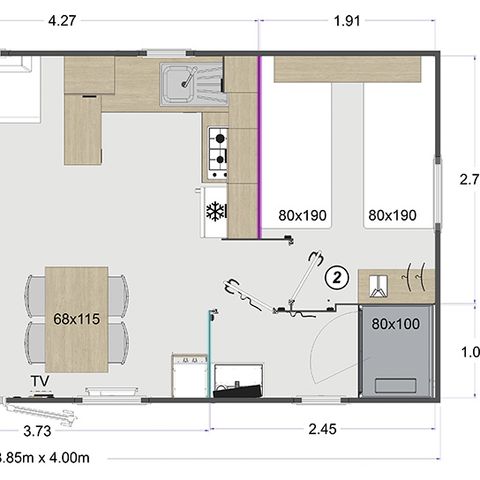 MOBILHOME 4 personnes - TENDANCE