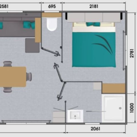 Mobilheim 4 Personen - Grand Confort + 2 Schlafräume 4 Pers.