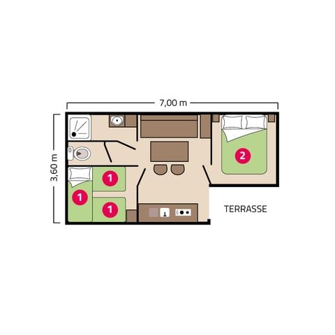 MOBILHOME 5 personnes - Loggia