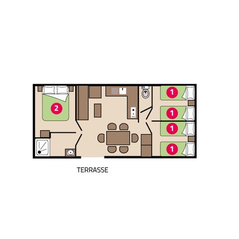 Stacaravan 6 personen - Familieklim 6 personen