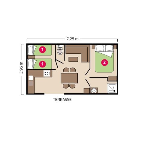 MOBILHOME 4 personas - Bahia 4 personas